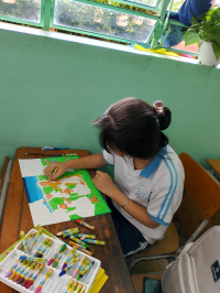 Học sinh trường THCS Hoà Lợi - tham gia hội thi vẽ tranh dành cho học sinh tiểu học, Trung học cơ sở trên địa bàn thị xã Bến Cát