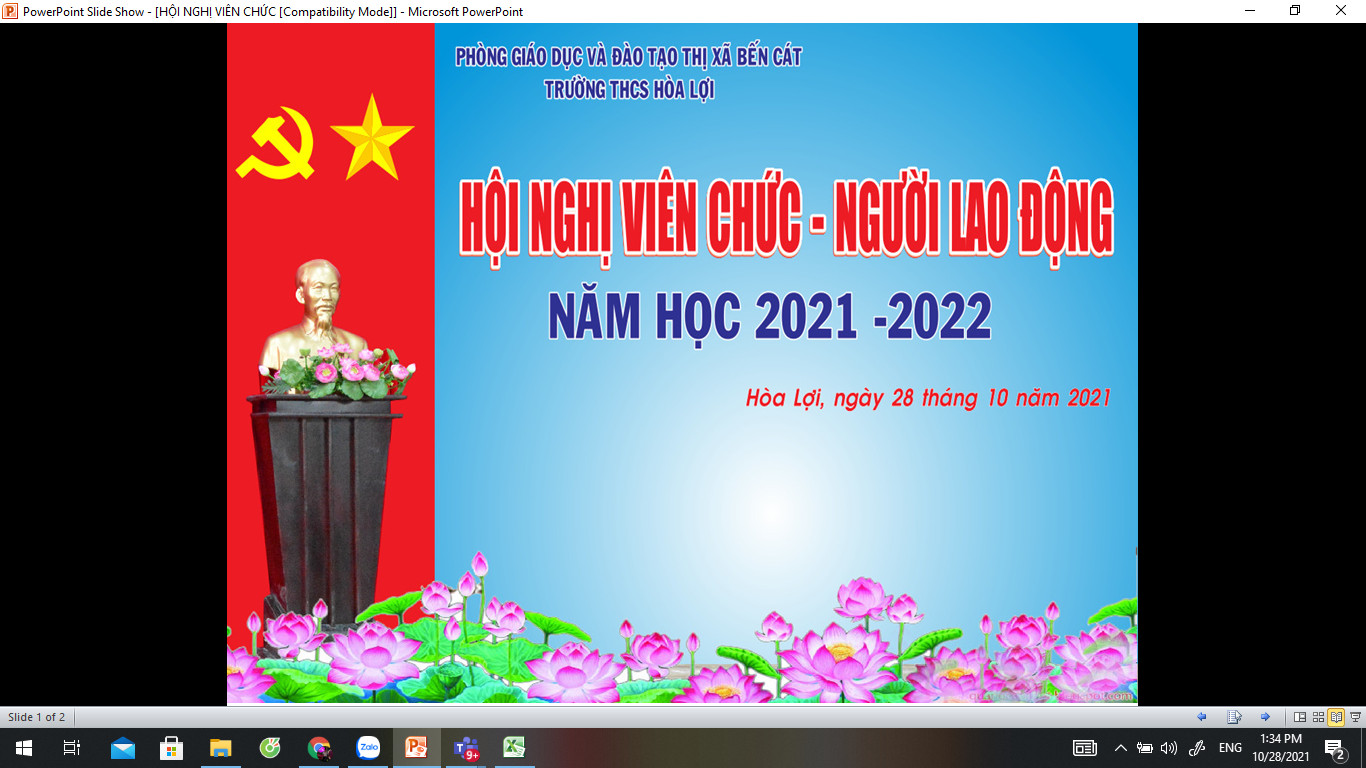 TRƯỜNG THCS HÒA LỢI TỔ CHỨC THÀNH CÔNG HỘI NGHỊ VIÊN CHỨC - NGƯỜI LAO ĐỘNG NĂM HỌC 2021-2022